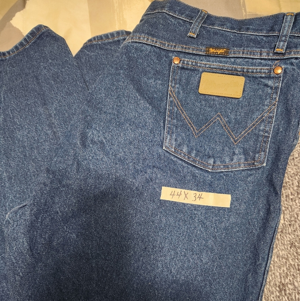 44 X 34 X2 Wrangler Men's Straight Jeans - Blue
